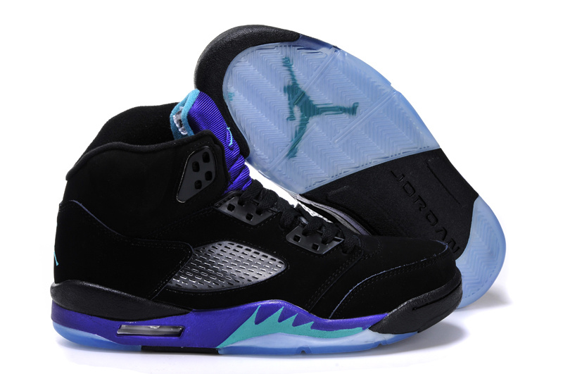 Air Jordan 5 (V) Retro Black Grape Black New Emerald Grape Ice Shoes