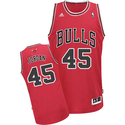Adidas Michael Jordan Swingman Men's Jersey NBA Chicago Bulls #45 Red Road