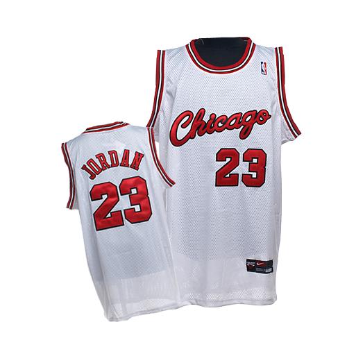 Nike Michael Jordan Swingman Throwback Men's NBA Chicago Bulls Jersey #23 White Crabbed Typeface