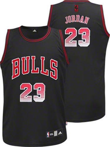Adidas Michael Jordan Authentic Men's NBA Chicago Bulls Jersey #23 Black Vibe